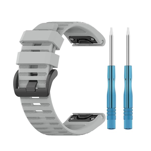 Grå Grå Smartklocka Snabbfäste Silikon Armbandsrem Kompatibel med Garmin Fenix 6 22mm