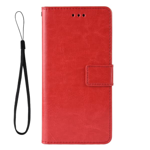 Etui til iPhone 15 Plus rød Vintage Distressed Flip Wallet med kortholder