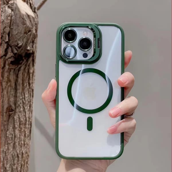 Etui til iPhone 17 Pro Max Magnetisk Stativ Linse Detalj Grønn Noz37286