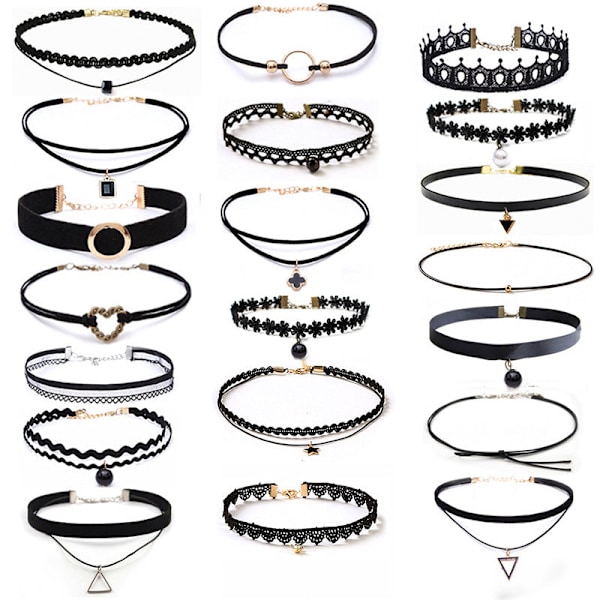 Dame falsk krage Avtakbar halv Choker / Halskjede Kombinasjon T foreign trade (20-piece set)
