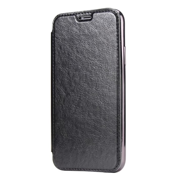 Fodral för iPhone 15 Pro Max svart Ultratunt elektropläterat Flip