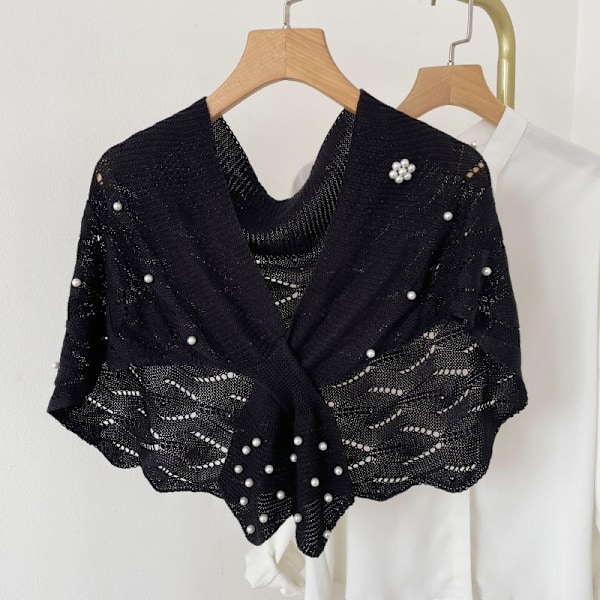 Dame falsk krage Avtakbar halv Sommer Nakke Beskyttelse Kni Black