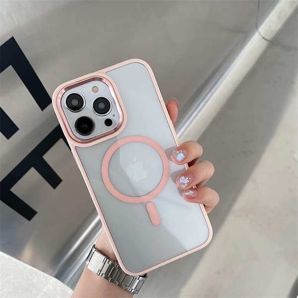 Etui til iPhone 16 Clear Magnetic Clear Pink Noz34701