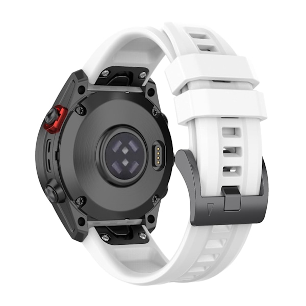 Hvit Hvit Silikonklokkereim kompatibel med Garmin Fenix 7x