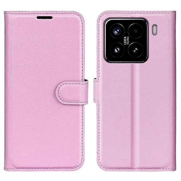 För Xiaomi 15 Fodral Litchi Textur Stötsäkert Läder Plånboks Telefonfodral Pink
