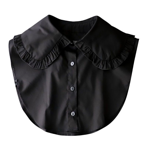 Naisten tekoviulus Syksy Talvi Uusi Rypytetty Tekopaita Pitsi Black ruffled square collar