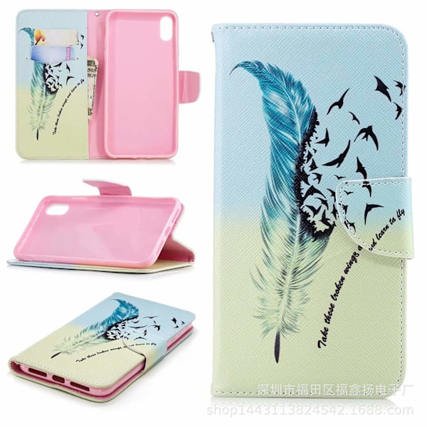 Kotelo iPhone 13:lle, Bird of a Feather -lompakko korttipidikkeellä, läppäsarjakuva