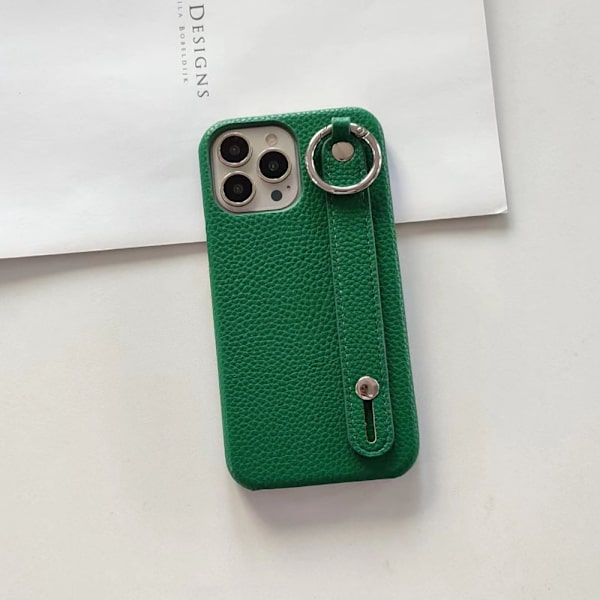 Etui til iPhone 17 Pro Max Stand Lædertekstur Grøn