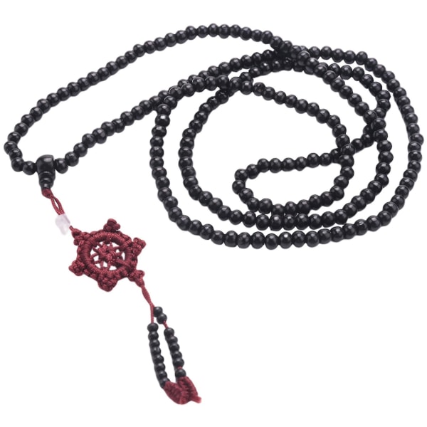 Ny tibetansk stil 216 st 41,7 tums pärlor Buddha Mala Buddhist Armband Halsband--svart