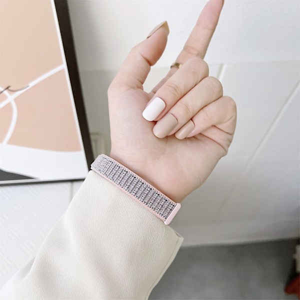 Vit Vit Nylon Loop Rem  kompatibel med  Fitbit Luxe