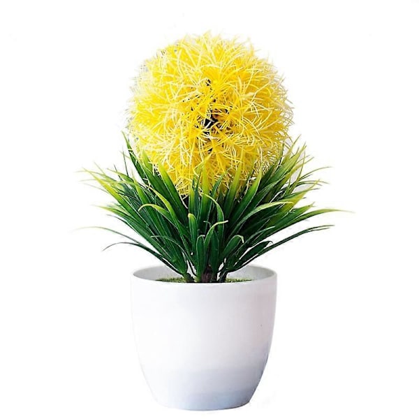 Imitation Lejongapsblomma Bonsai Delikat Utsökt Syntetisk Konstgjord Balkong Blomkruka för Bröllop Yellow