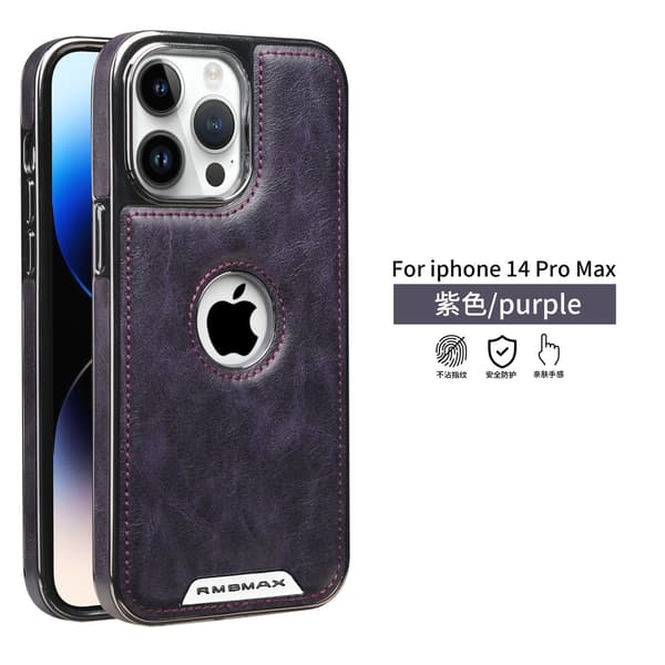 Etui til iPhone 15plus mørk nat lilla Magnetisk business Full-Body tekstur