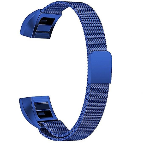 Blå Blå Magnetisk håndledsrem i rustfrit stål, kompatibel med Fitbit Alta, 130-170 mm