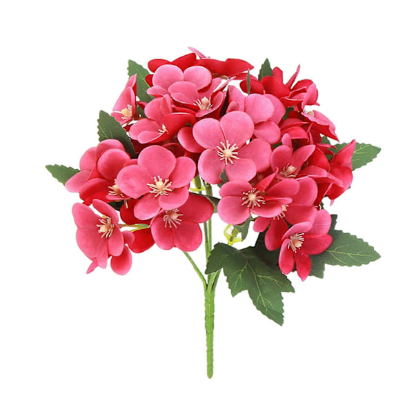 Keinotekoinen Begonia Kukka Oksa Varsi 5 Haarukka 35 Pää Kotihäät Juhlat Teko-Omenapuu Kukka Kukka-asetelma Sisä- ja Ulkokoristelu Valokuva Wine Red