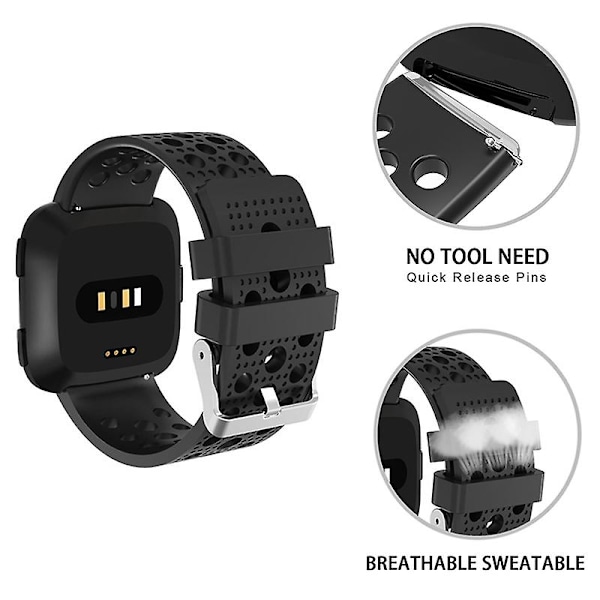Orange Orange Ventilerande Cirkelhål Armbandsur Kompatibelt med Fitbit Versa