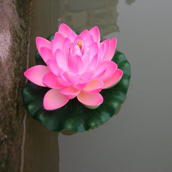 Flydende Kunstig Lotus Simulation Lotus Vandplanter Falsk Åkande til Have Dam Terrasse Dekoration Peach