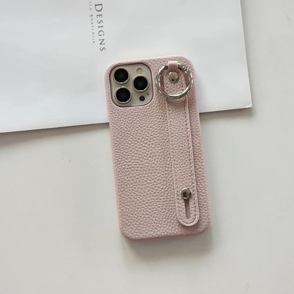 Etui til iPhone 16 Pink Pebbled håndledsring stand