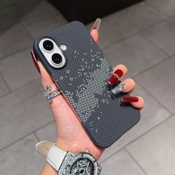 Etui til iPhone 13 Pro Max Kulfibertekstur Magnetisk Slank Profil Sort Noz36145