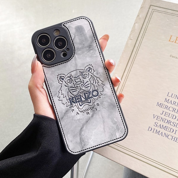 Etui til iPhone 13 Vintage grå tigerhode Tigerhode PU-lær
