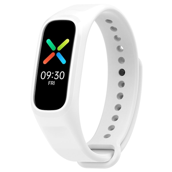 Vit Svettresistent Enfärgad Klockarmband kompatibelt med Oppo Band Vitality Edition