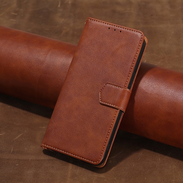 Etui til iPhone 15 Plus brun Wallet med kortholder Flip stand