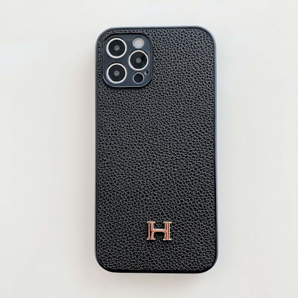 Etui til iPhone 16 plus sort Pebbled kortholder