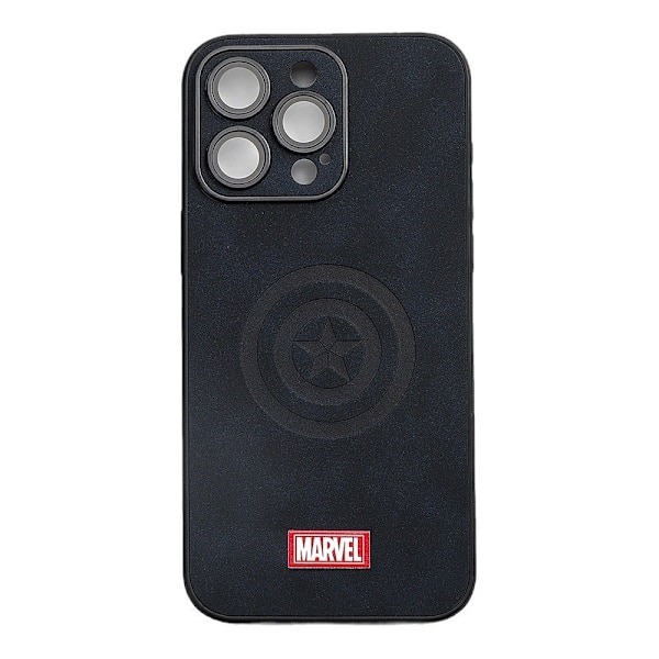 Fodral för iPhone 13 Captain America [med linsskydd] pappersförpackning Marvel business Iron Man läderklistermärken