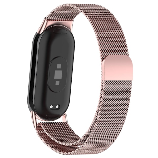 Ruusunpunainen metallinen ranneke, yhteensopiva Xiaomi Mi Band 8:n kanssa