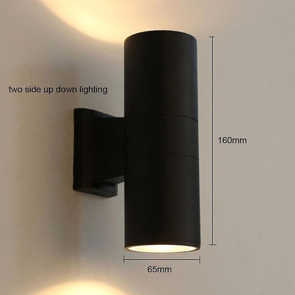 Led vägglampa för trädgårdsveranda warm white 3000K black 5W