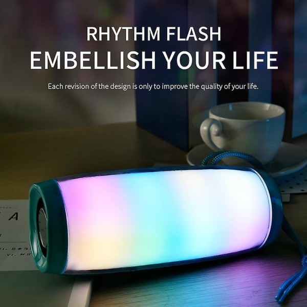 Vattentät LED-blinkande ljus Bluetooth högtalarrep Blue