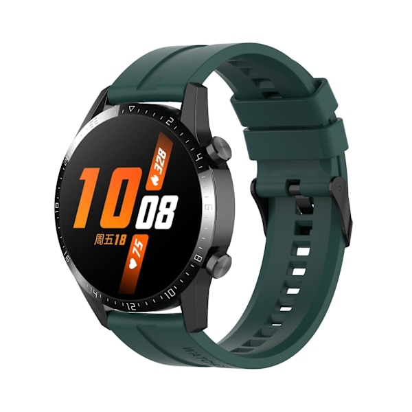Tummanvihreä silikoninen kellon ranneke, yhteensopiva Huawei Watch Gt 3 42mm:n kanssa