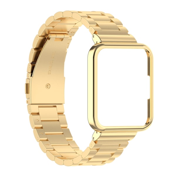 Guld Metallarmband med Klockram kompatibel med Xiaomi Redmi Watch2 Lite International Version