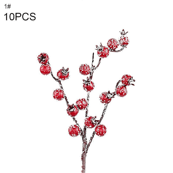 10 st Mini Runda Konstgjorda Röda Bär Julblomma Nyår Heminredning 1#