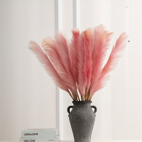 4-pak 80 cm Fluffy Pampasgræs Kunstig Pampas Bordvase Dekoration Stor Tørret Blomsterbuket H White 4 Pcs