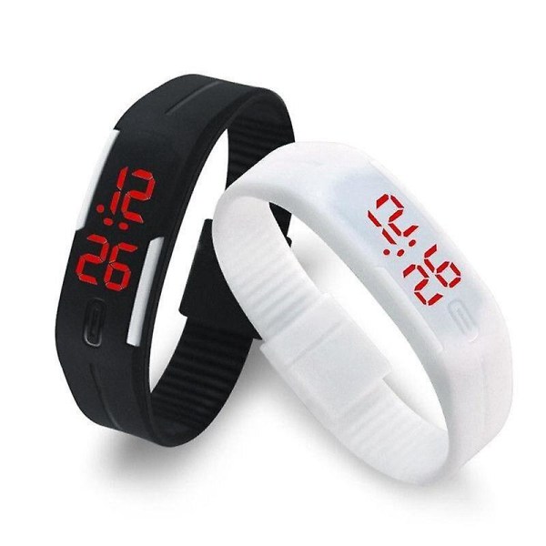 Gummiband Led Digital Display Sportarmbandsur light blue