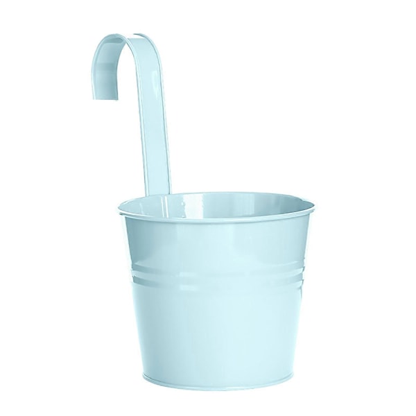 Värillinen kukkaämpäri tina riippuva ämpäri vihreä kasvi kukka-astia koti parveke riippuva ämpäri Light Blue