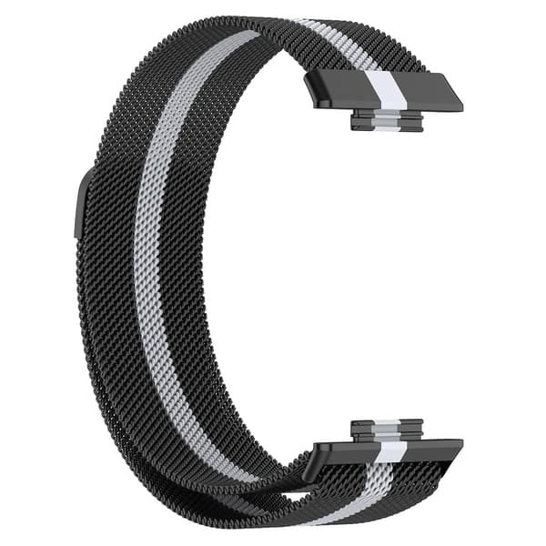 Sort Grå Sort Grå kompatibel med Huawei Watch Fit 2 Rustfrit Stål Urrem