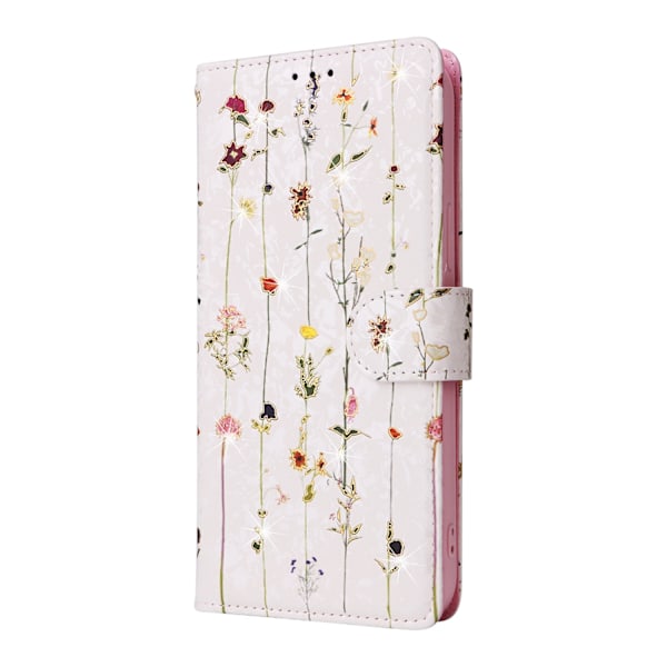 Etui til iPhone 14 MAX/iPhone 14plus Thousand Flower World Wallet med kortholder Flip med guldstempling og multi-kort magnetisk