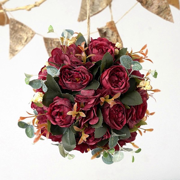 Simulert hortensia peon ball Kunstig Flora White