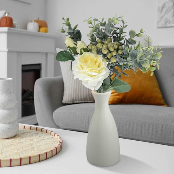 Simulerte Blomster Rosebuketter Håndholdte Blomster Vegg Yellow