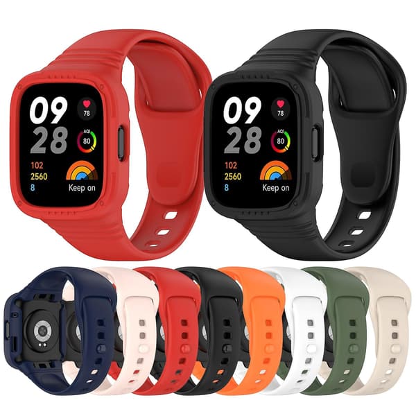 Sort Sort Integreret Silikone Urrem kompatibel med Redmi Watch 3