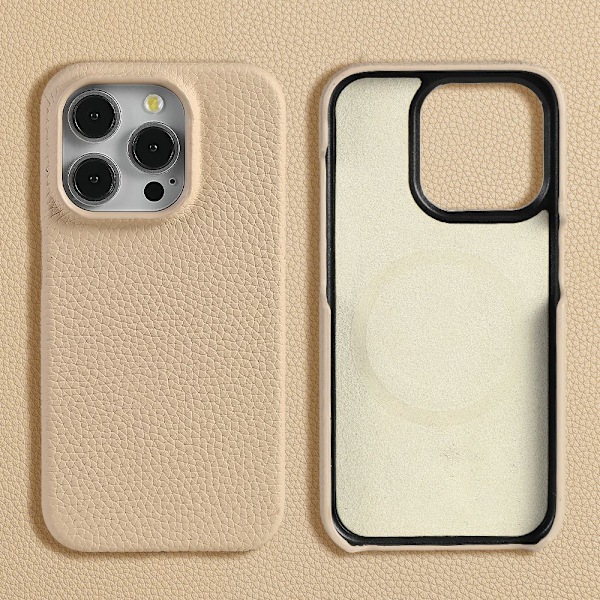 Etui til iPhone 16pro amx aprikos Magnetisk lær
