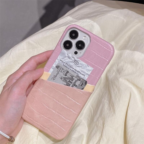 Fodral för iPhone 13 Rosa + Khaki Krokodilmönster Plånbok med Korthållare lädertextur