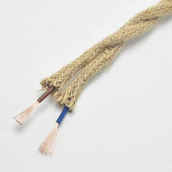 Vintage hampa rep täckt Pvc isoleringskabel 1m