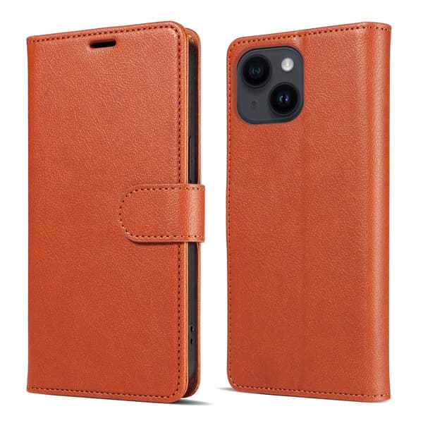Kotelo iPhone 14 Pro Max -puhelimelle, ruskea, läppämallinen