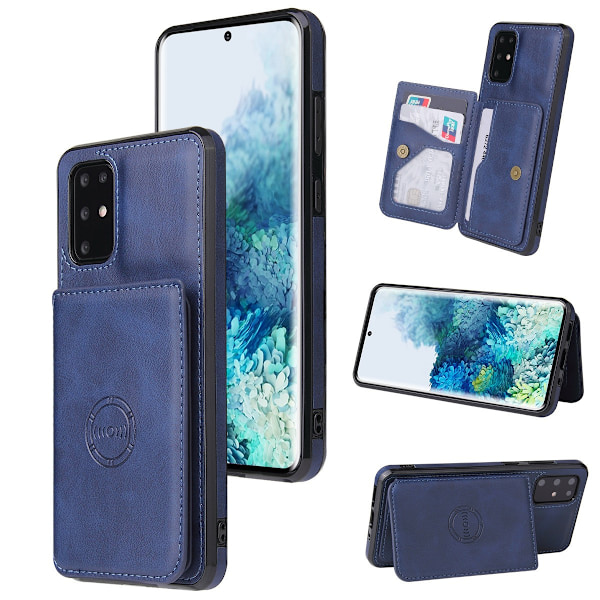 Sininen iPhone 14 -lompakkokotelo korttipidikkeellä ja magneetilla