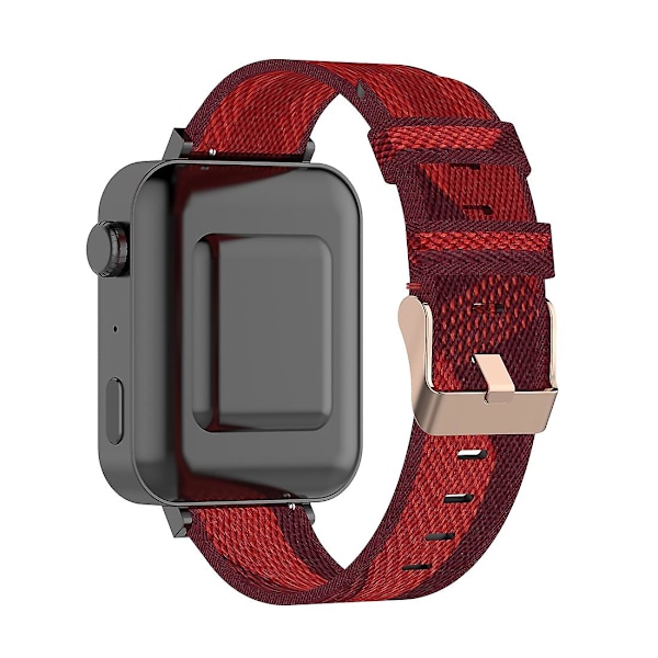 Röd Röd Randig Vävd Nylon Armbandsrem kompatibel med Xiaomi Mi Watch, Garmin Vivomove 3s / Vivoactive 4s