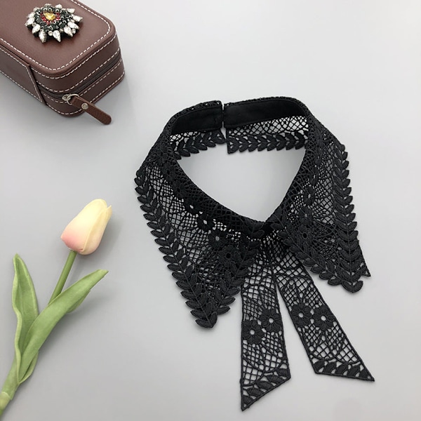 Dame falsk krave Aftagelig halv Vandopløselig Broderi D ZM20220503 Black * ZM20220503
