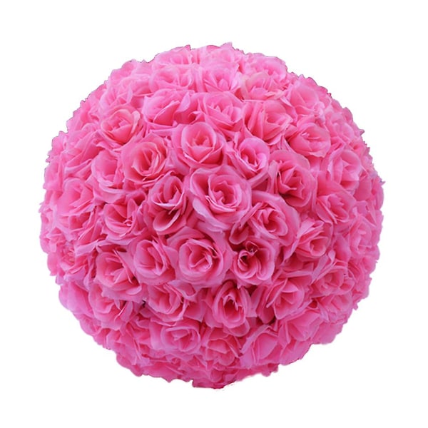 20cm Konstgjord Ros Silkesblomma Boll Hängande Bröllopsfest Dekor Centerpiece Pink