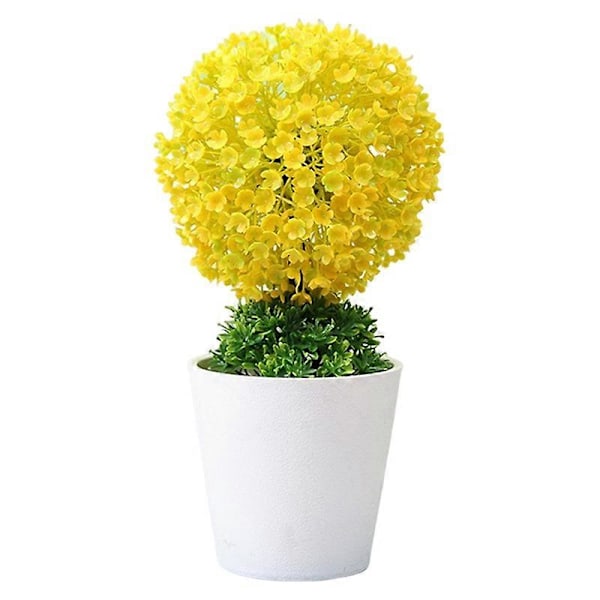 Realistiset Teko Ruukkukasvit Eloisat Ei-haalistuvat Koristeelliset Hyvännäköiset Keinotekoiset Mini Bonsai Puu Ruukku Kodin Sisustus Yellow